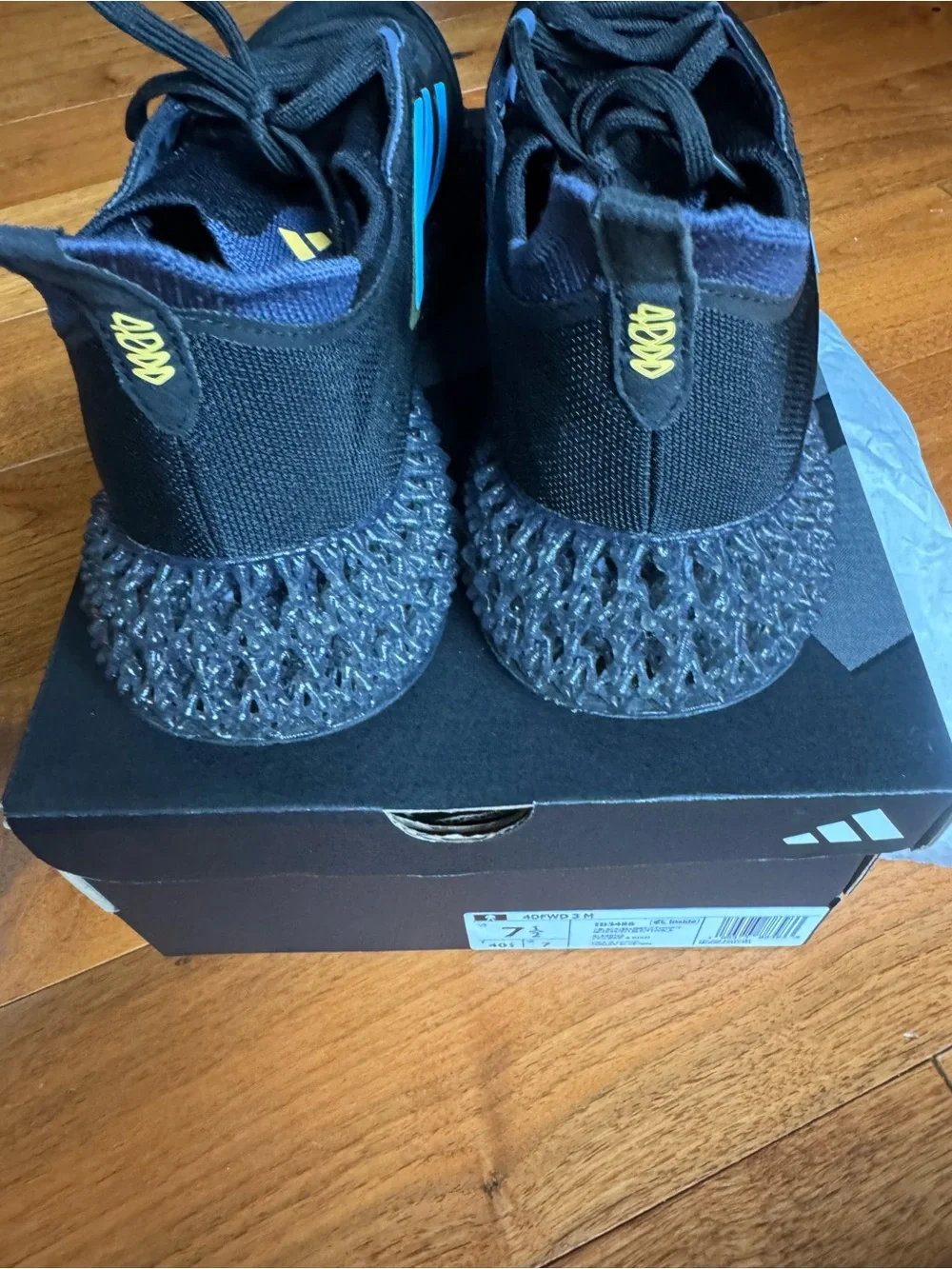 adidas Men's Black Sneakers with Bright Blue Accents